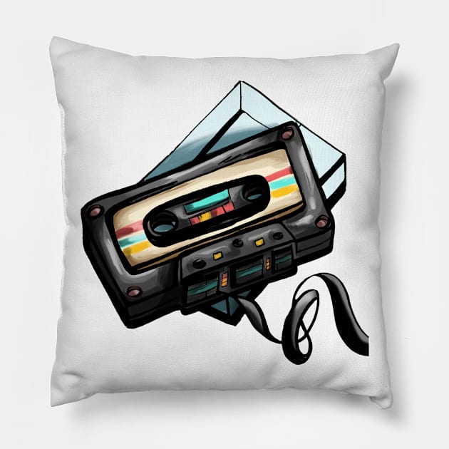 Tape Recorder Pillow by AlexandraBowmanArt