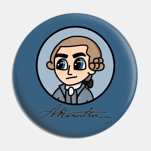 Chibi Alexander Hamilton - Patriot Portrait (Large Design) Pin by Aeriskate