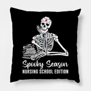 Nursing School Student Halloween Skeleton Pillow