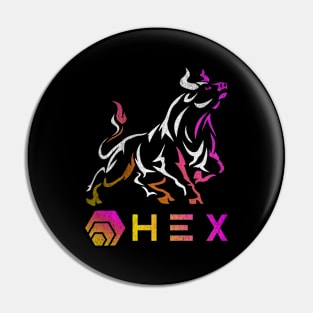 Vintage Bull Market HEX Coin To The Moon Crypto Token Cryptocurrency Wallet Birthday Gift For Men Women Kids Pin