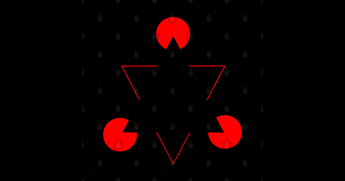 The Kanizsa Triangle Illusion - Visual Illusion - Sticker | TeePublic