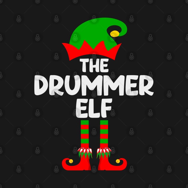 Drummer Elf Matching Family Group Christmas Party Pajama by DragonTees