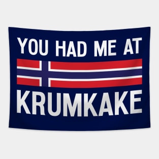 Funny Norwegian Flag Christmas Cookie Had Me at Krumkake Tapestry