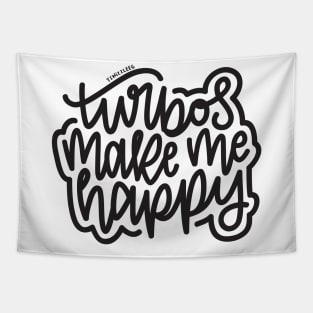 Turbos Make Me Happy - Dark Gray Tapestry