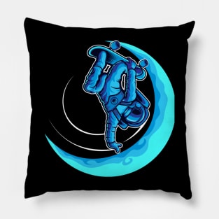 Astronaut Skating On The Moon Pillow