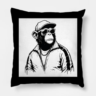 King of the Jungle - streetwear Monkey with a chain Pillow