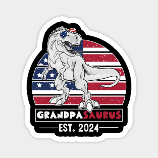 PROMOTED TO GRANDPASAURUS BABY ANNOUNCEMENT 2024 Magnet