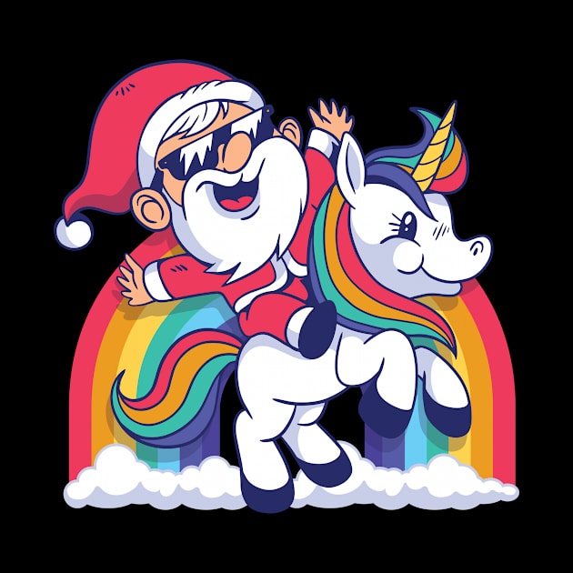 UNICORN rainbows with santa by Midoart