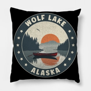 Wolf Lake Alaska Sunset Pillow