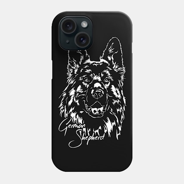 Funny Proud German Shepherd dog portrait Phone Case by wilsigns