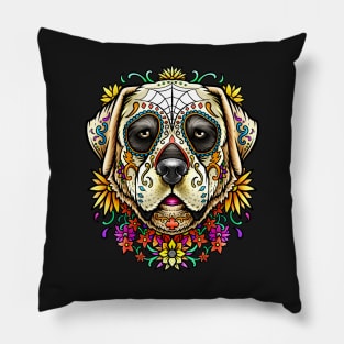 Labrador Retriever Sugar Skull Dog Pillow