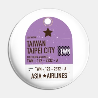 Taiwan Taipei City travel ticket Pin