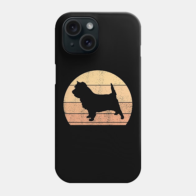 Retro Sunset Cairn Terrier Dog Phone Case by Shirtjaeger