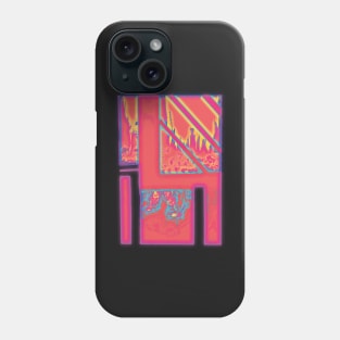 Psychedelic Blue Cityscape Phone Case