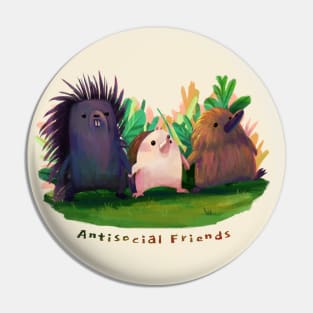 Hedgehog Echidna Porcupine Antisocial Friends Pin