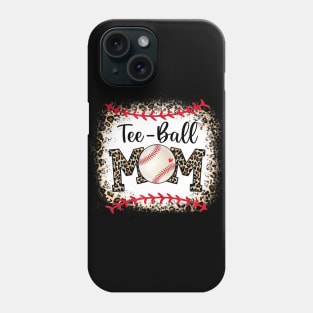 Ball Mom Mother's Day Tee Teeball Mom Leopard Funny Shirt Phone Case