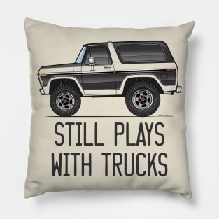 Still plays with trucks Cartoon Muticolor and Black Pillow
