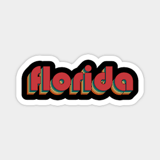 Florida - Retro Rainbow Typography Style 70s Magnet