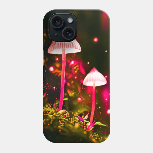 Mushroom Glow (Pink Glowing Mushrooms) Phone Case by Unique Designs