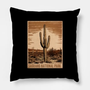 Vintage Saguaro National Park Arizona Pillow