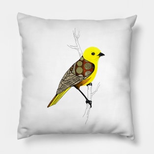 Mohua / Yellowhead Bird Pillow