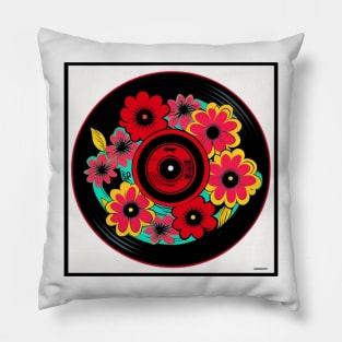 Mod Floral Vinyl Record Pillow