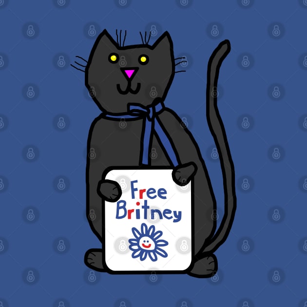 Cute Cat with Free Britney Sign by ellenhenryart