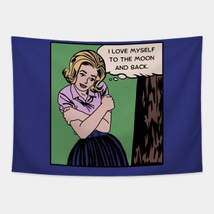 Comic Woman Loves Herself Tapestry