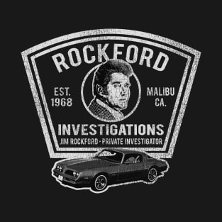 Jim Rockford Private Investigator Patch T-Shirt