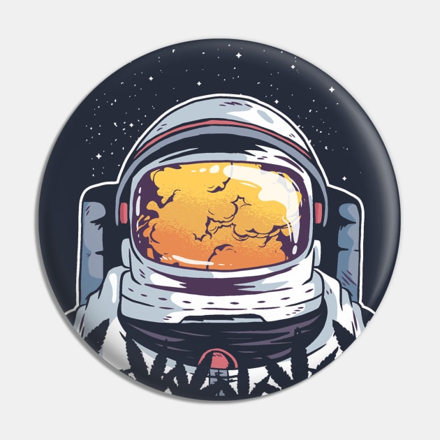 Astronaut Smoking Weed in Space Designer Artwork Pin by Artistic muss