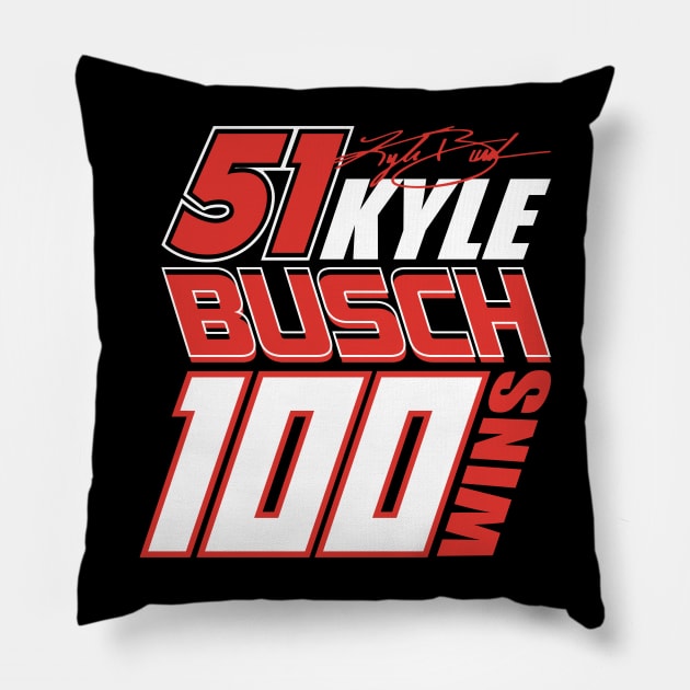 100 Wins - Kyle Busch Pillow by Nagorniak