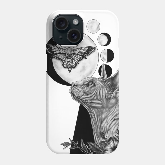 Moon Gazing Phone Case by Prettielilpixie