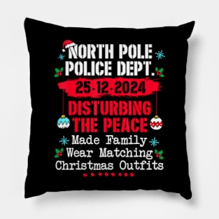 North Pole Police Dept Make Family wear matching Christmas Pillow