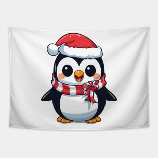 Kawaii Christmas Penguin Tapestry