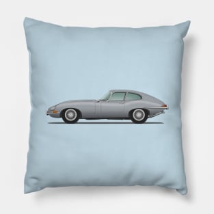 E Type Series 1 Coupe Mist Grey Pillow