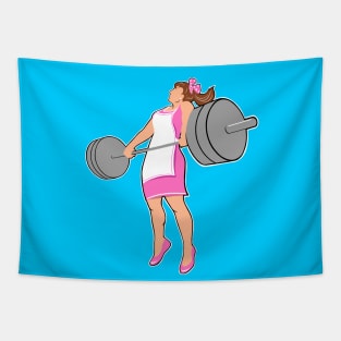 fitness girl, gym girl, weightlifting women Tapestry