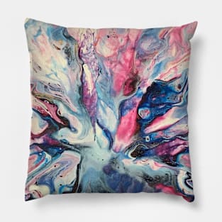 Pink Blue Leaf Pillow