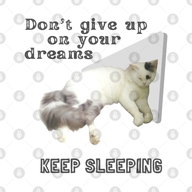 Don't give up on your dreams. Keep sleeping by always.lazy