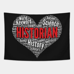 Historian Heart Shape Word Cloud History product Tapestry