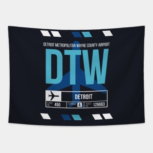 Detroit (DTW) Airport Code Baggage Tag Tapestry