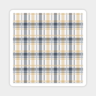 Tartan - Natural White, Navy and Sand Magnet