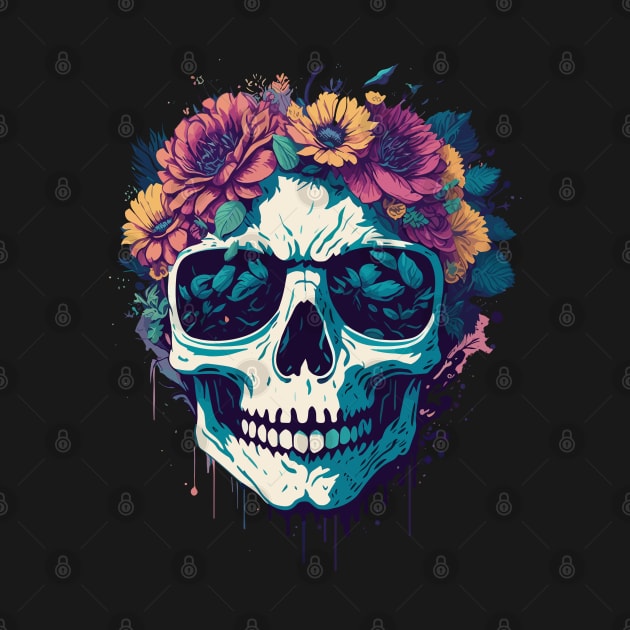 Flower splash skull by Darkside Labs