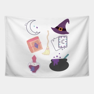 in the world full of princesses be a witch sticker pack Tapestry