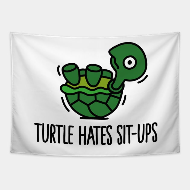 Turtle hates sit-ups Tapestry by LaundryFactory