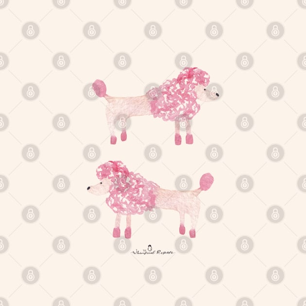 Pink Poodles | Watercolour | Dogs | Pattern by thewhimsicalrepose