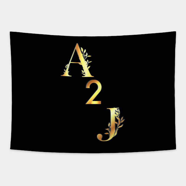 Golden A 2 J Tapestry by Blue Butterfly Designs 