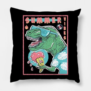 T Rex Summer Vibes Pillow