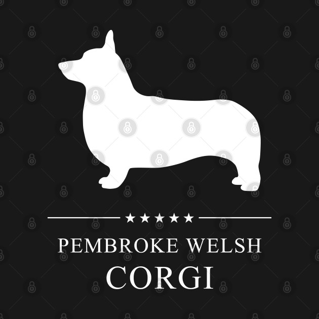 Disover Pembroke Welsh Corgi Dog White Silhouette - Pembroke Welsh Corgi Dog - T-Shirt