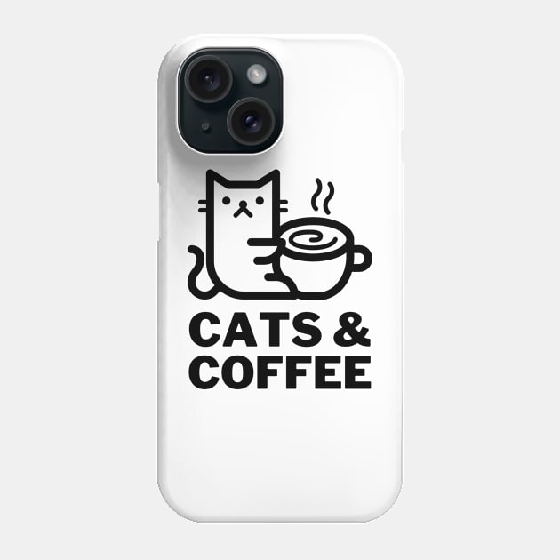 Cats And Coffee Phone Case by Adisa_store