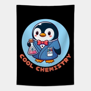 Chemistry penguin Tapestry